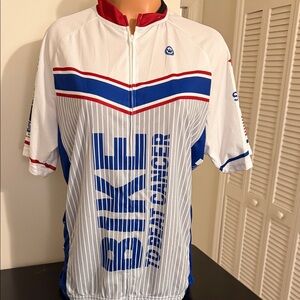 Men's XL Bike to Beat Cancer Cycling Jersey Full Zip Short Sleeved By Canari